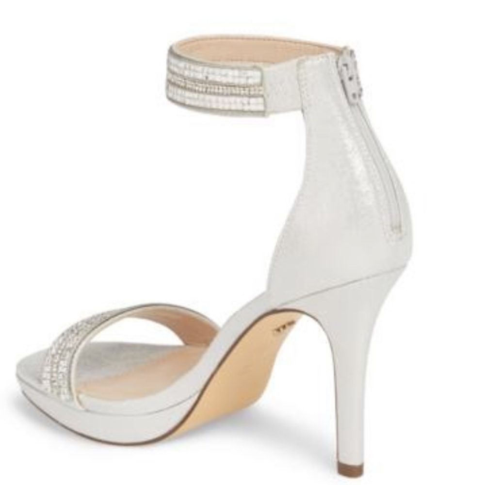 Silver Sparkle Crystal High Heel Platform Sandal - Picture 7 of 7